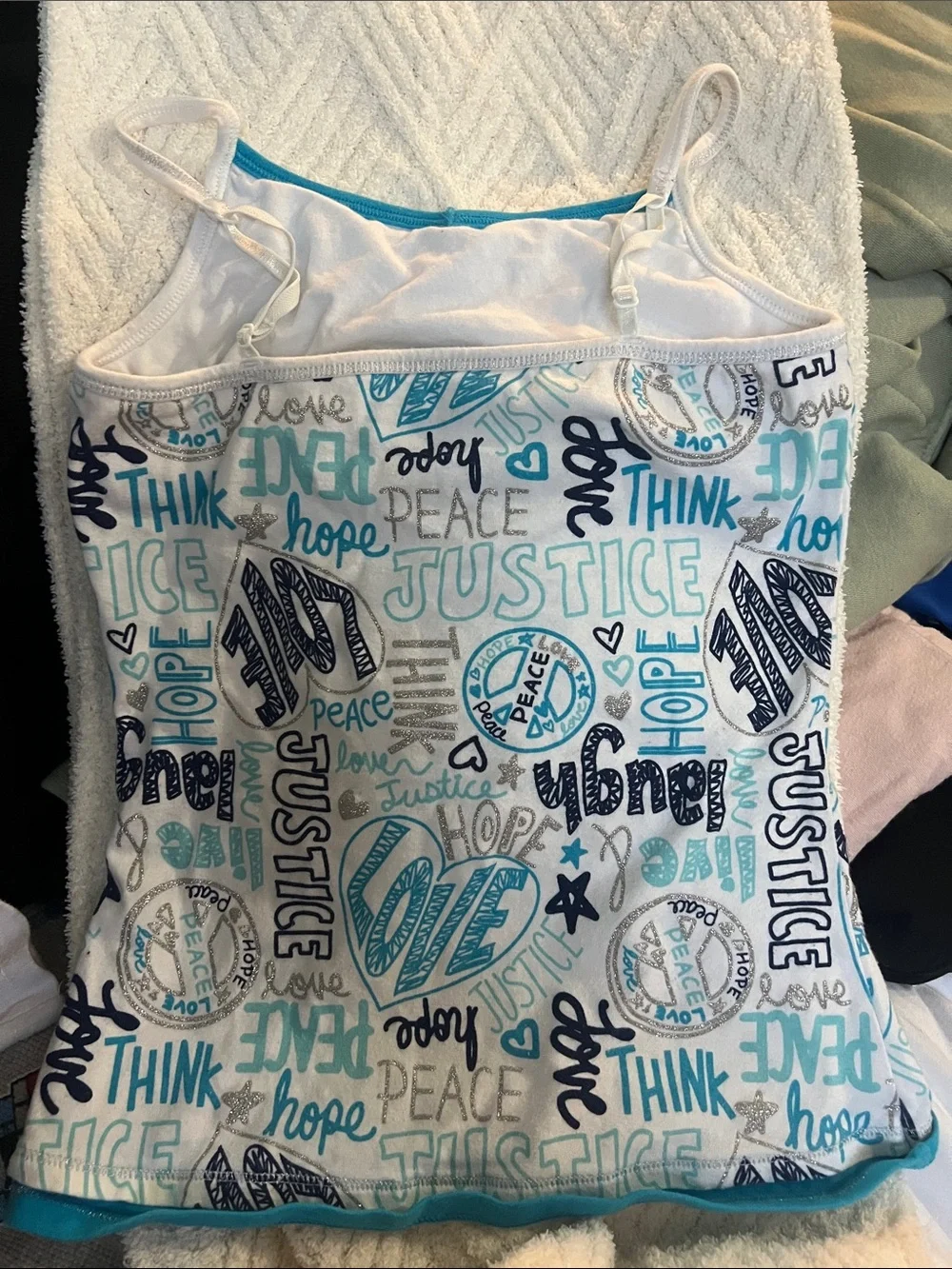 Kids White Graphic Tank Top